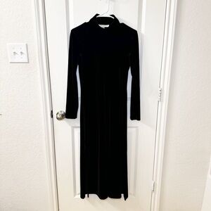 Maggy London by Kenneth Nolan Dress Size 4 Brown Velvet Mock-Neck Long Vintage